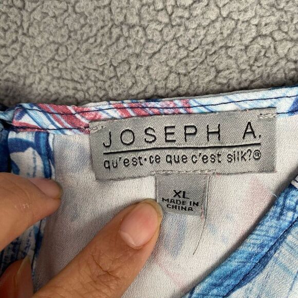 Joseph A. Women's size XL Blue Blouse Womens  Casual Floral Flutter Sleeve Boho - Picture 3 of 16